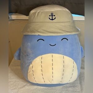 Squishmallows Samir The Big Blue Whale W Hat 16 Inches- Large SuperSoft